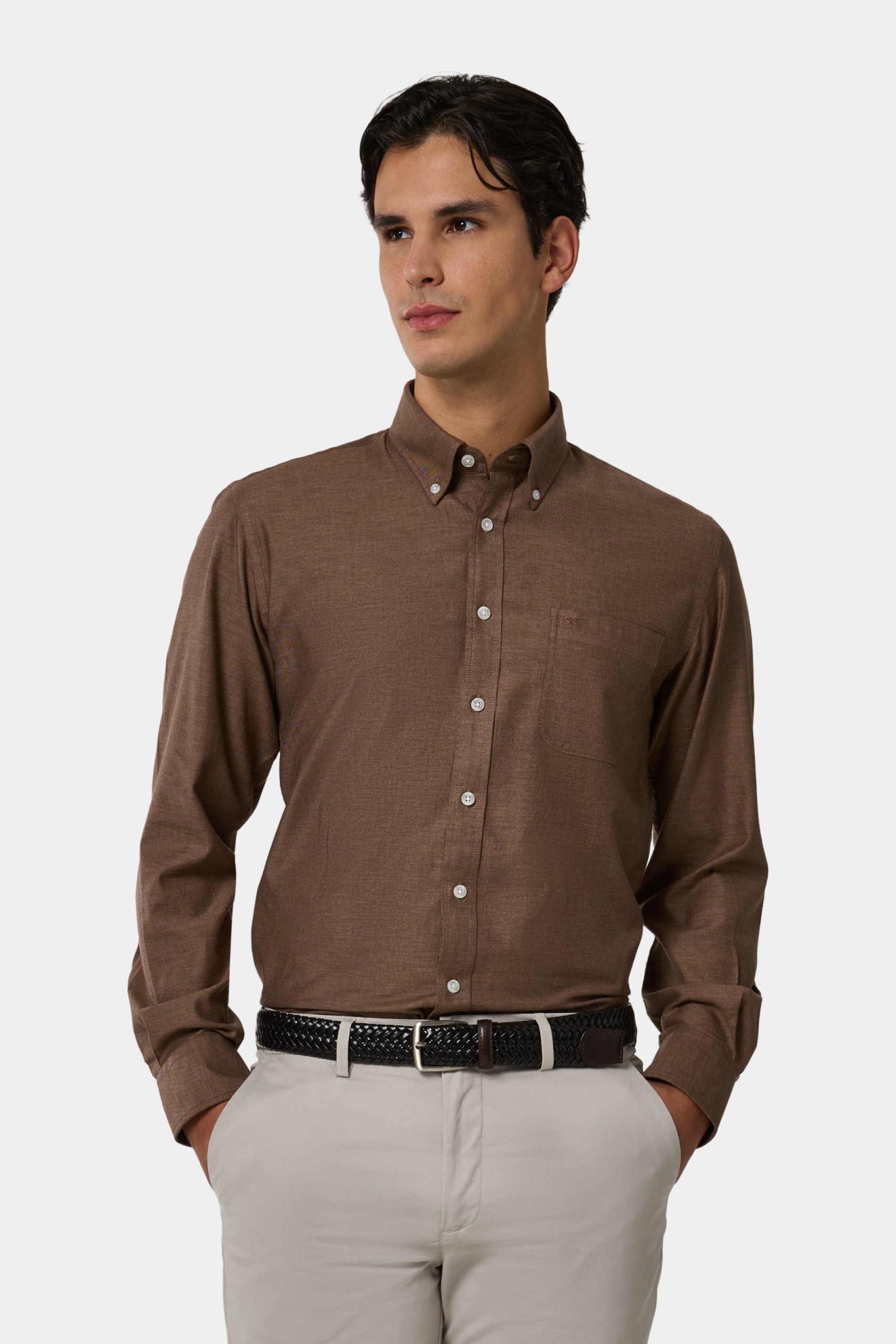 Camisa de corte regular en algodón