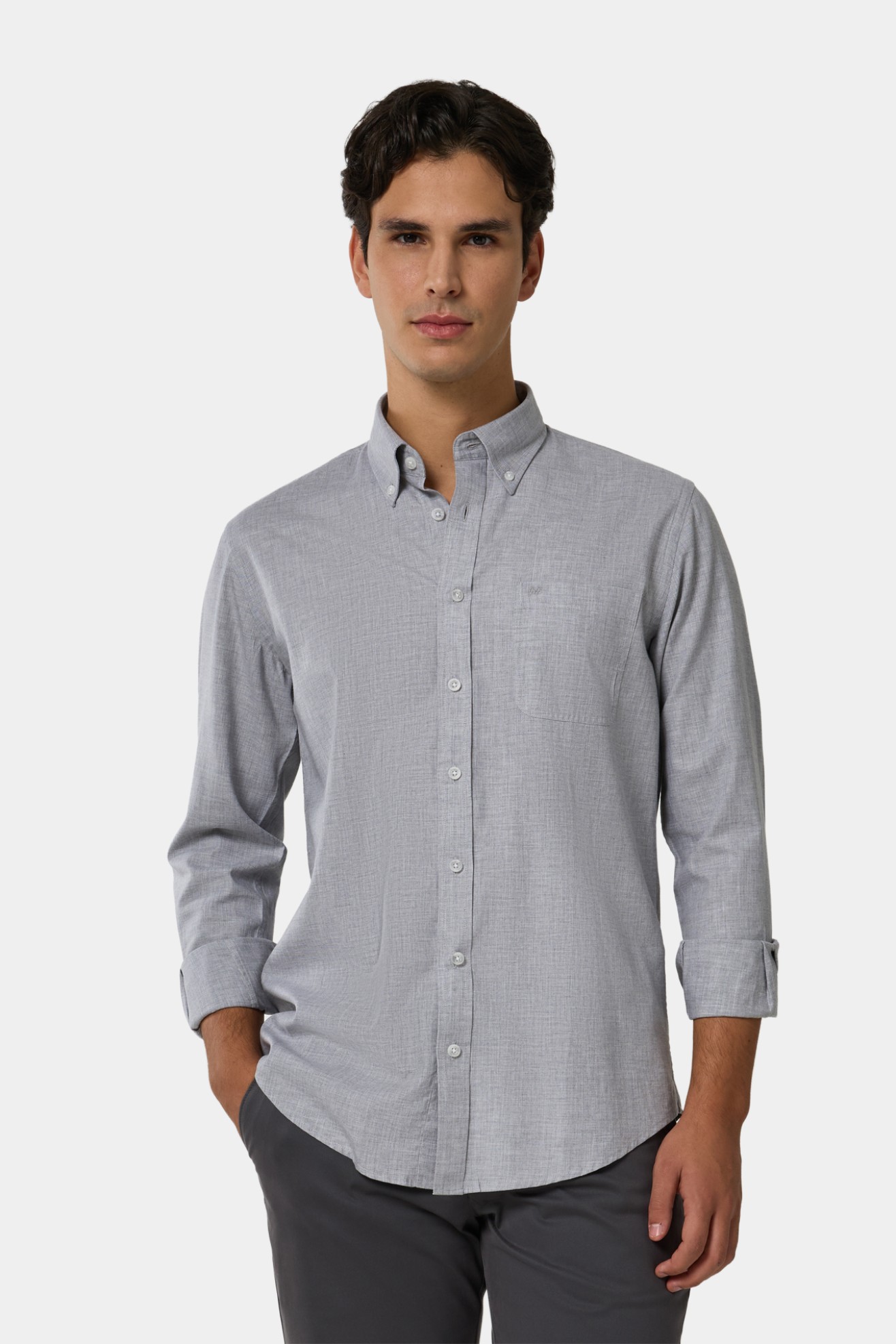 Camisa regular fit em algodo