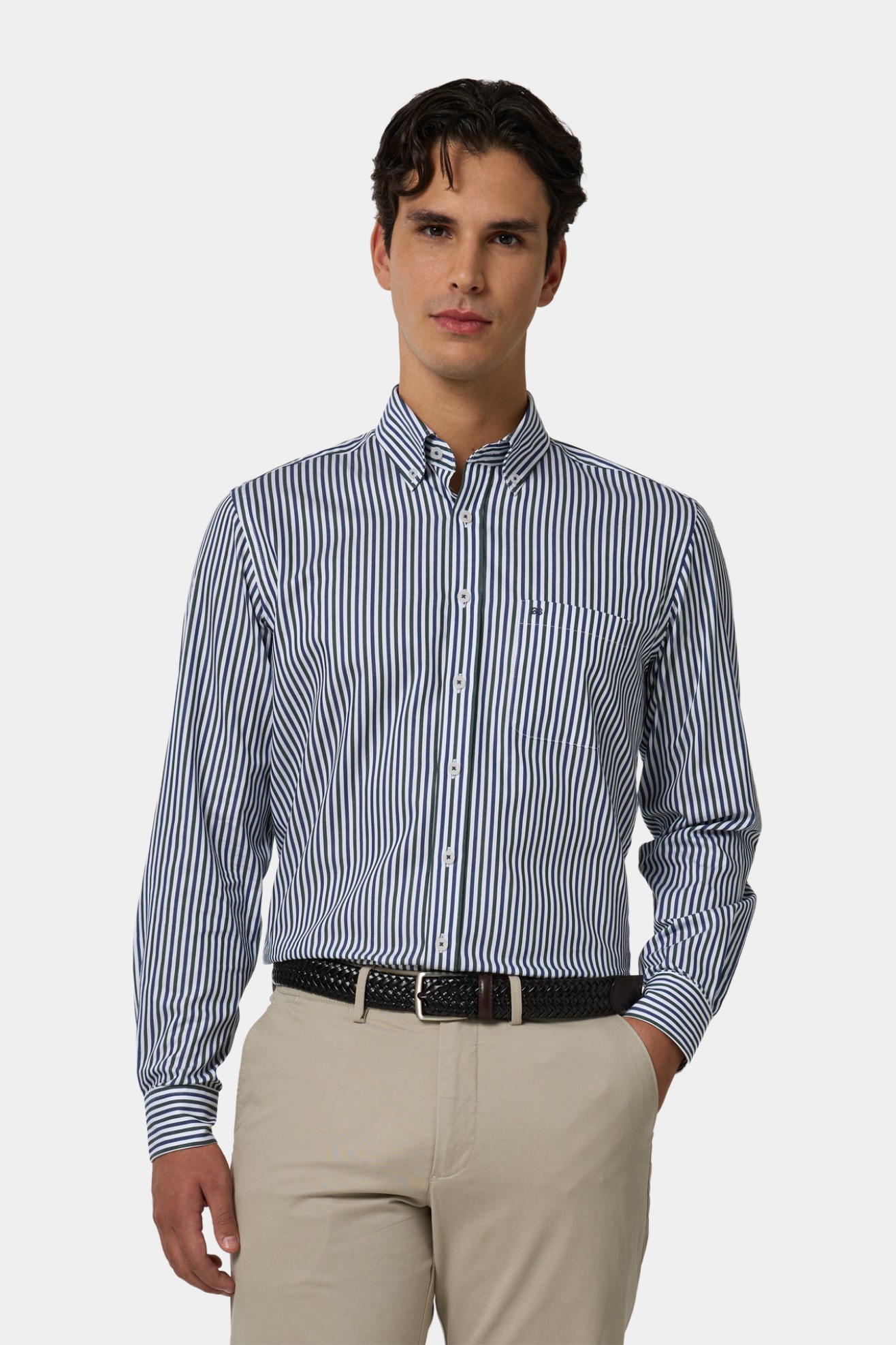 Camisa s riscas regular fit