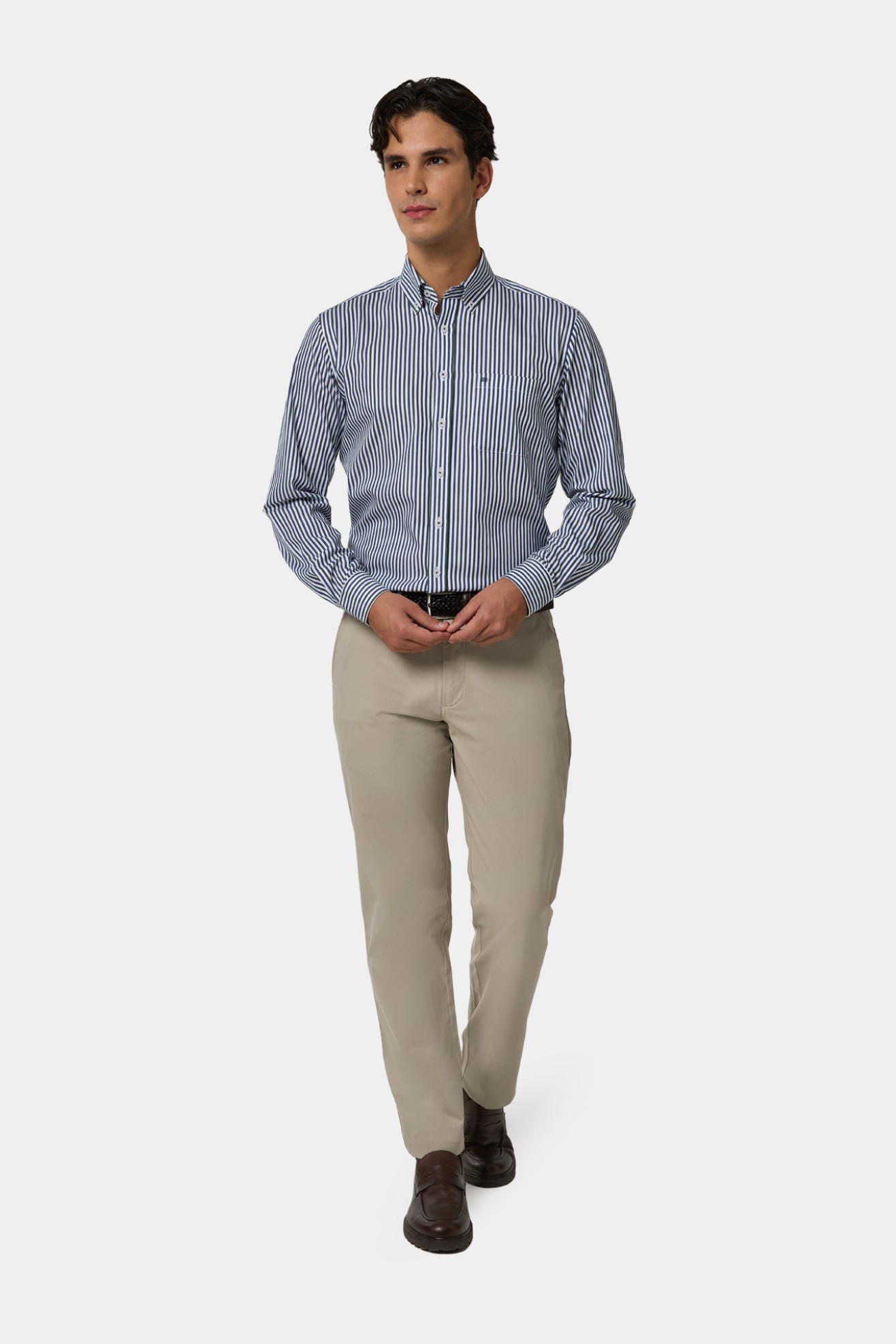 Camisa s riscas regular fit