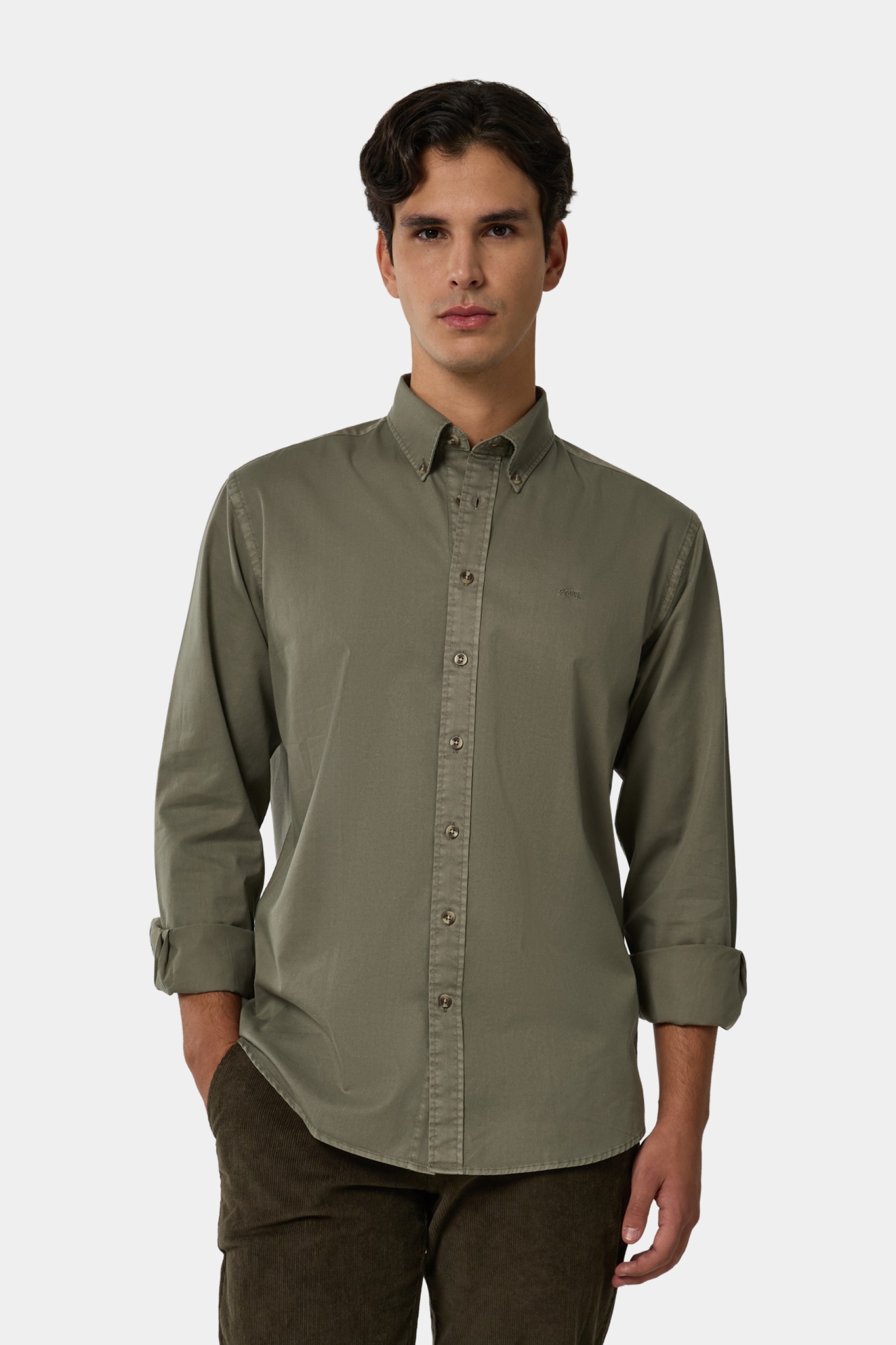 Camisa de corte regular en algodón