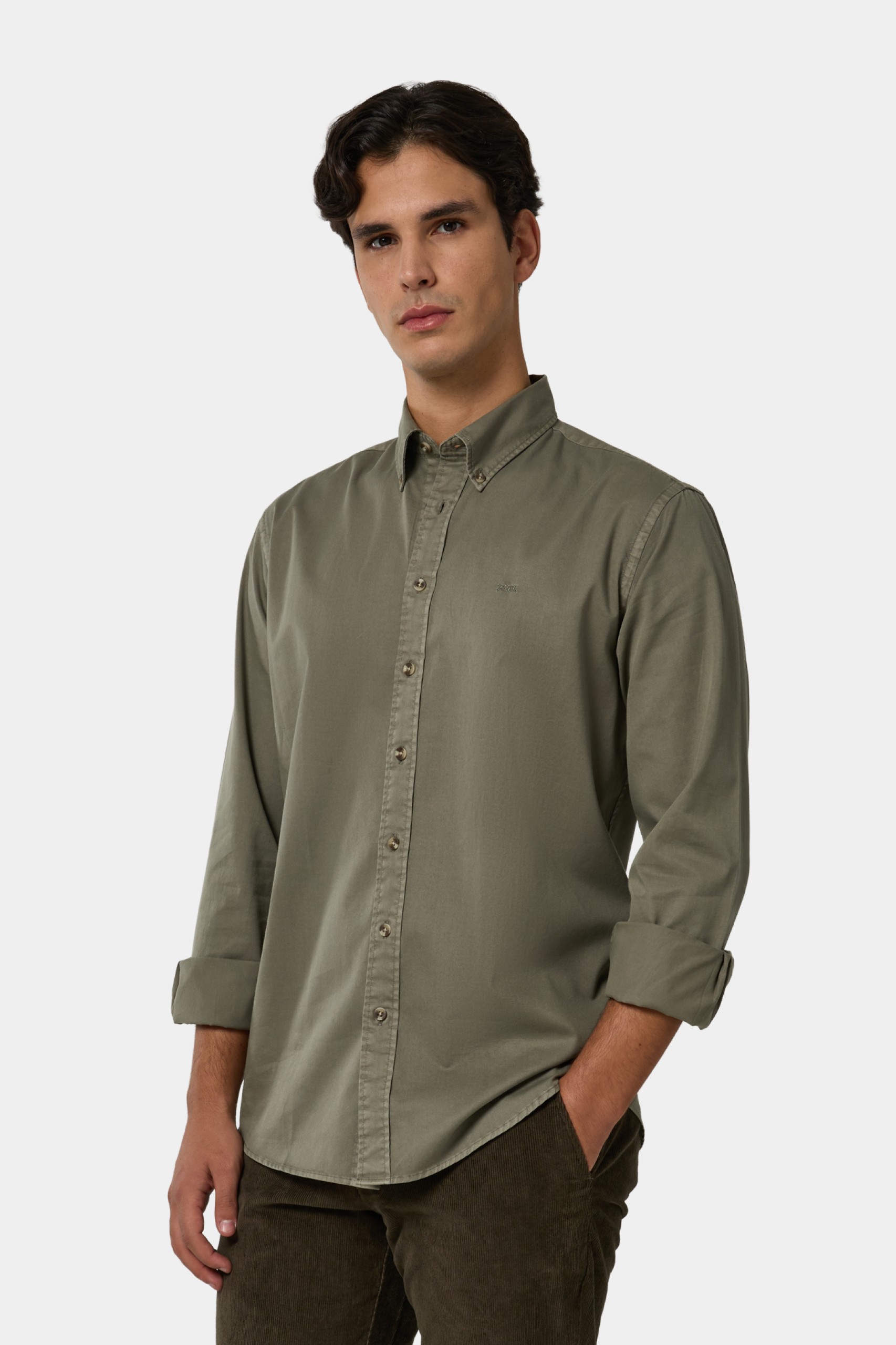 Camisa de corte regular en algodón