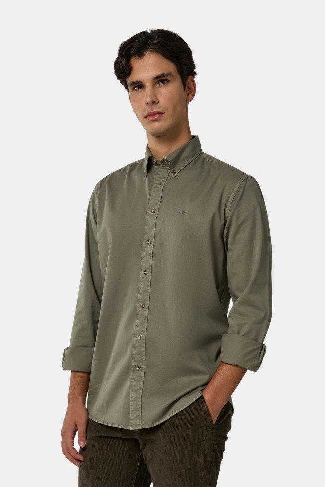 Camisa regular fit em algodo