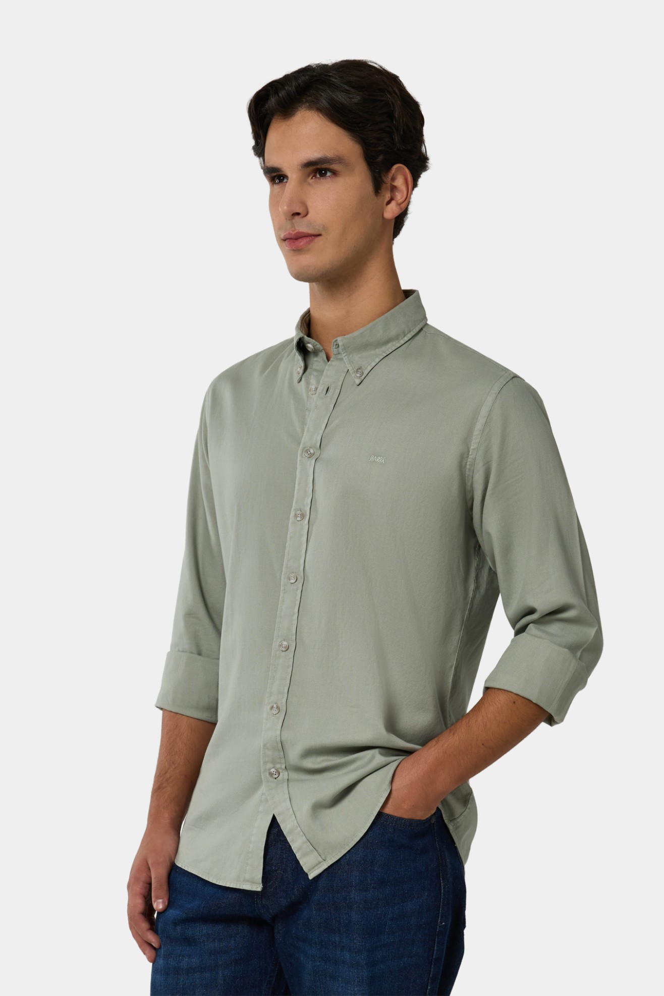 Camisa slim fit de algodón