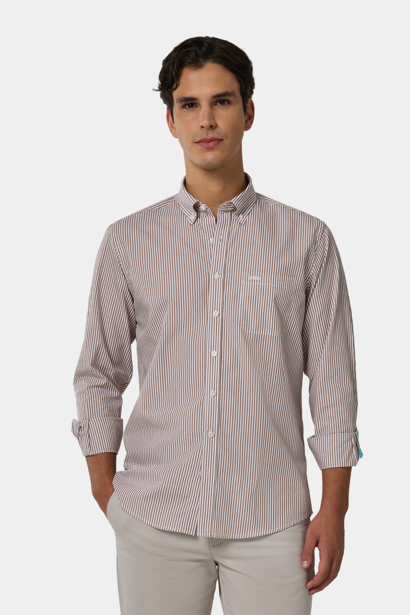 Camisa s riscas regular fit
