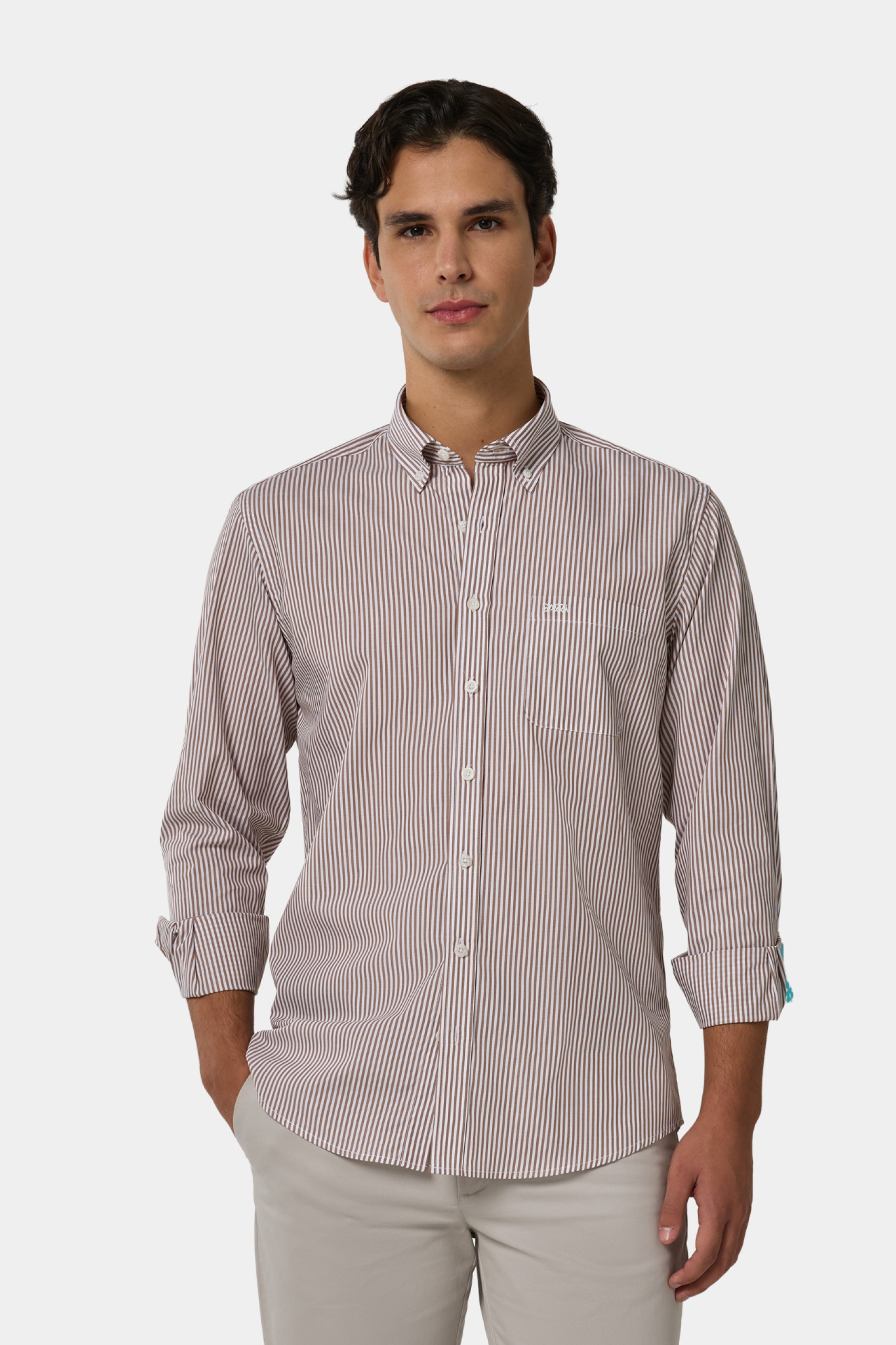 Camisa a rayas corte regular
