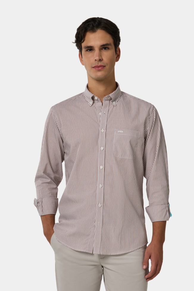 Camisa às riscas regular fit Camisa às riscas regular fit