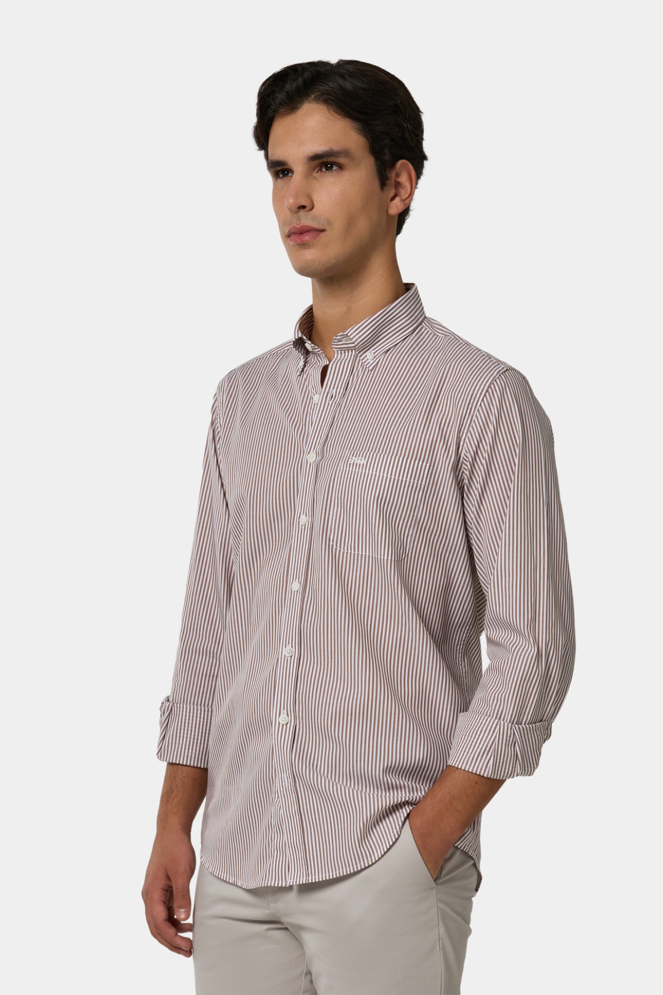 Camisa s riscas regular fit