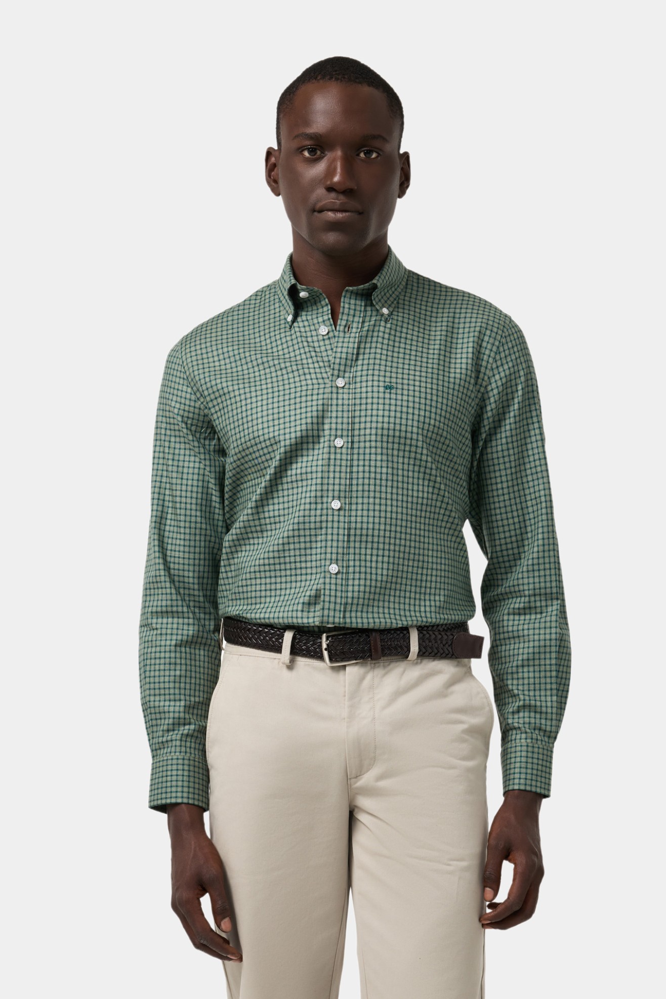 Camisa xadrez regular fit em algodo