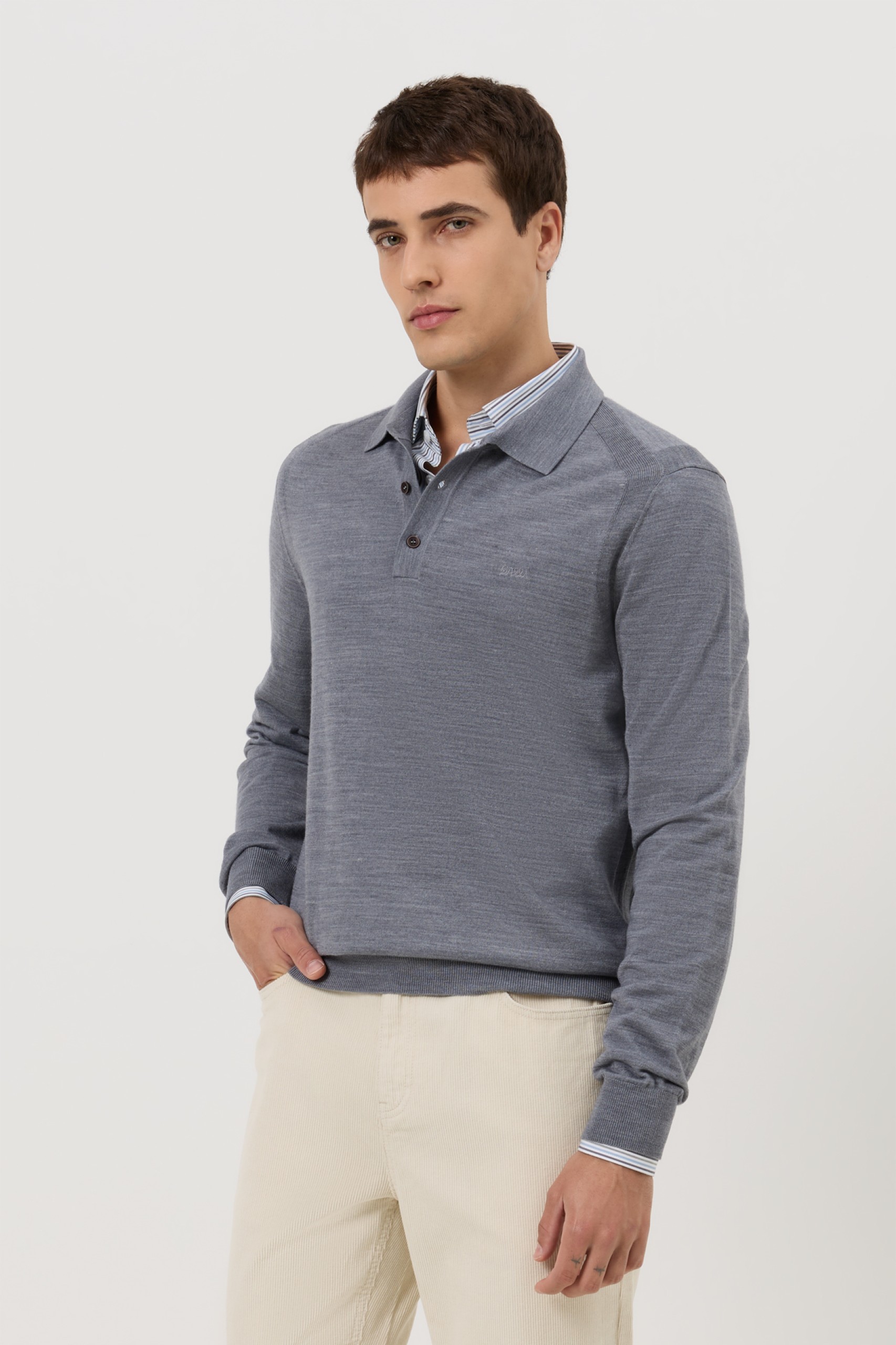 Polo de punto de lana merino