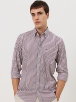 Camisa �s riscas popeline regular fit