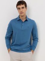 Polo de manga comprida regular fit azul