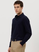 Polo de manga comprida azul-marinho