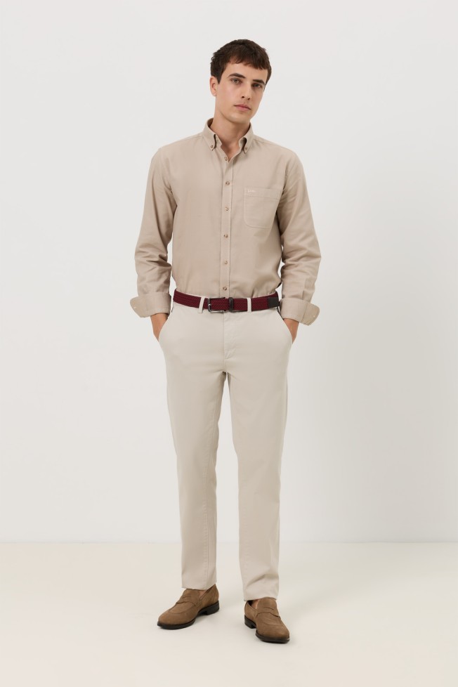 Camisa regular fit em algod�o