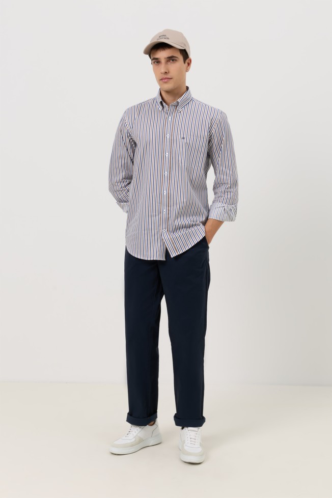 Camisa �s riscas regular fit