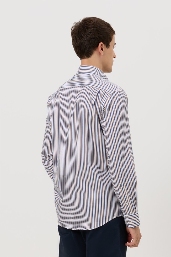 Camisa �s riscas regular fit