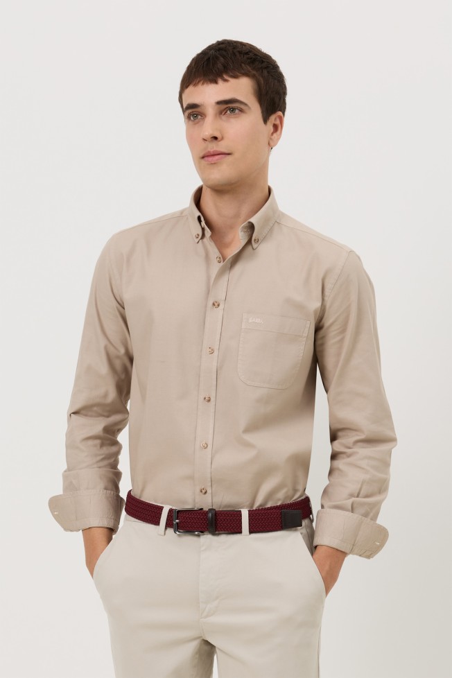 Camisa regular fit em algod�o