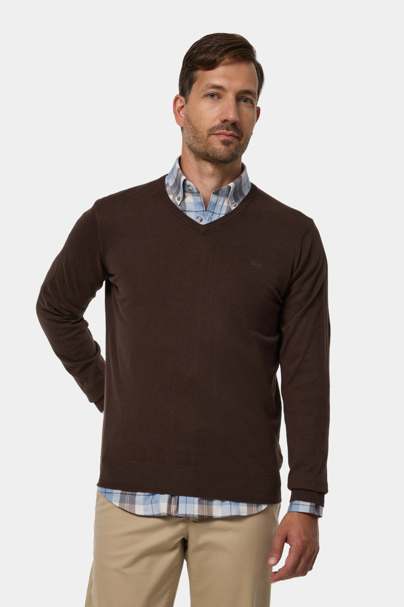 Jersey de punto de algodón y cachemira