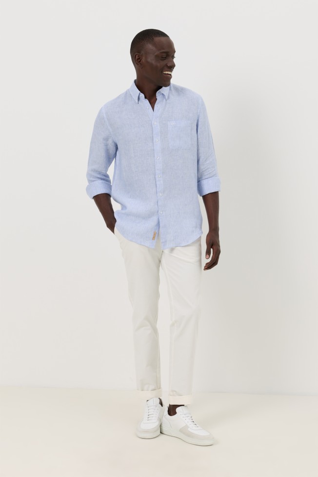 Camisa regular fit em linho