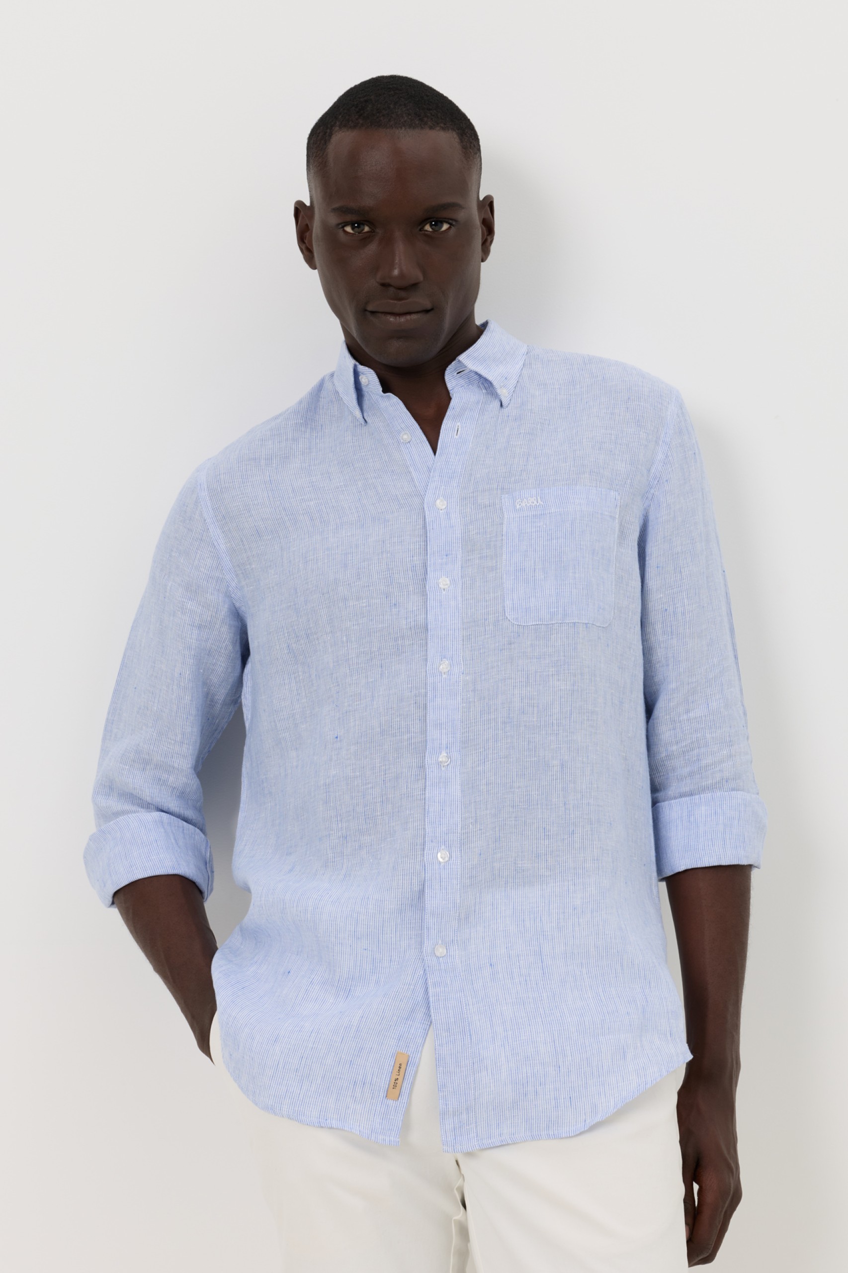 Camisa regular fit de lino