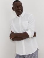 Camisa regular fit em linho e algod�o