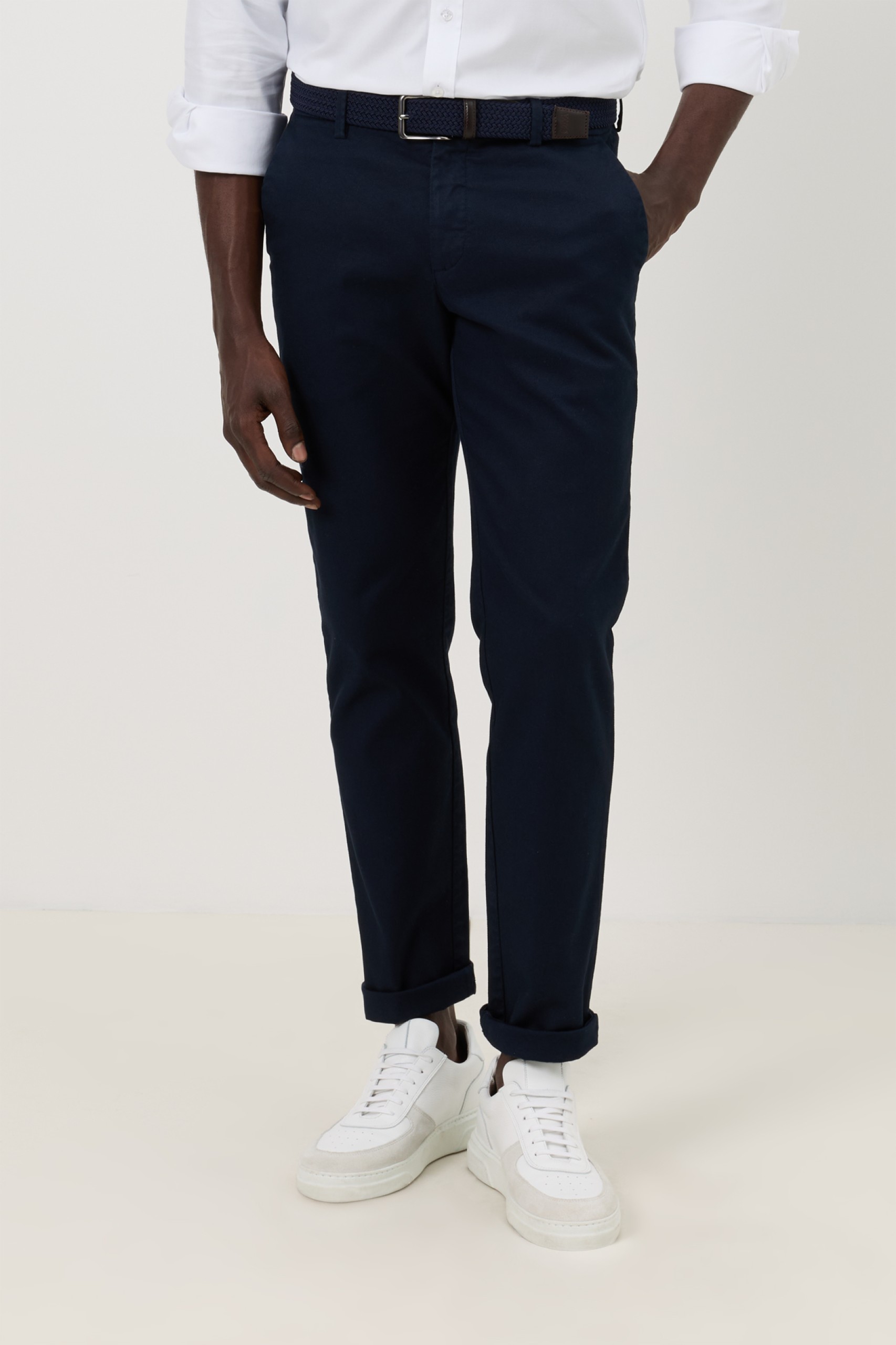 Calças chino com textura slim fit