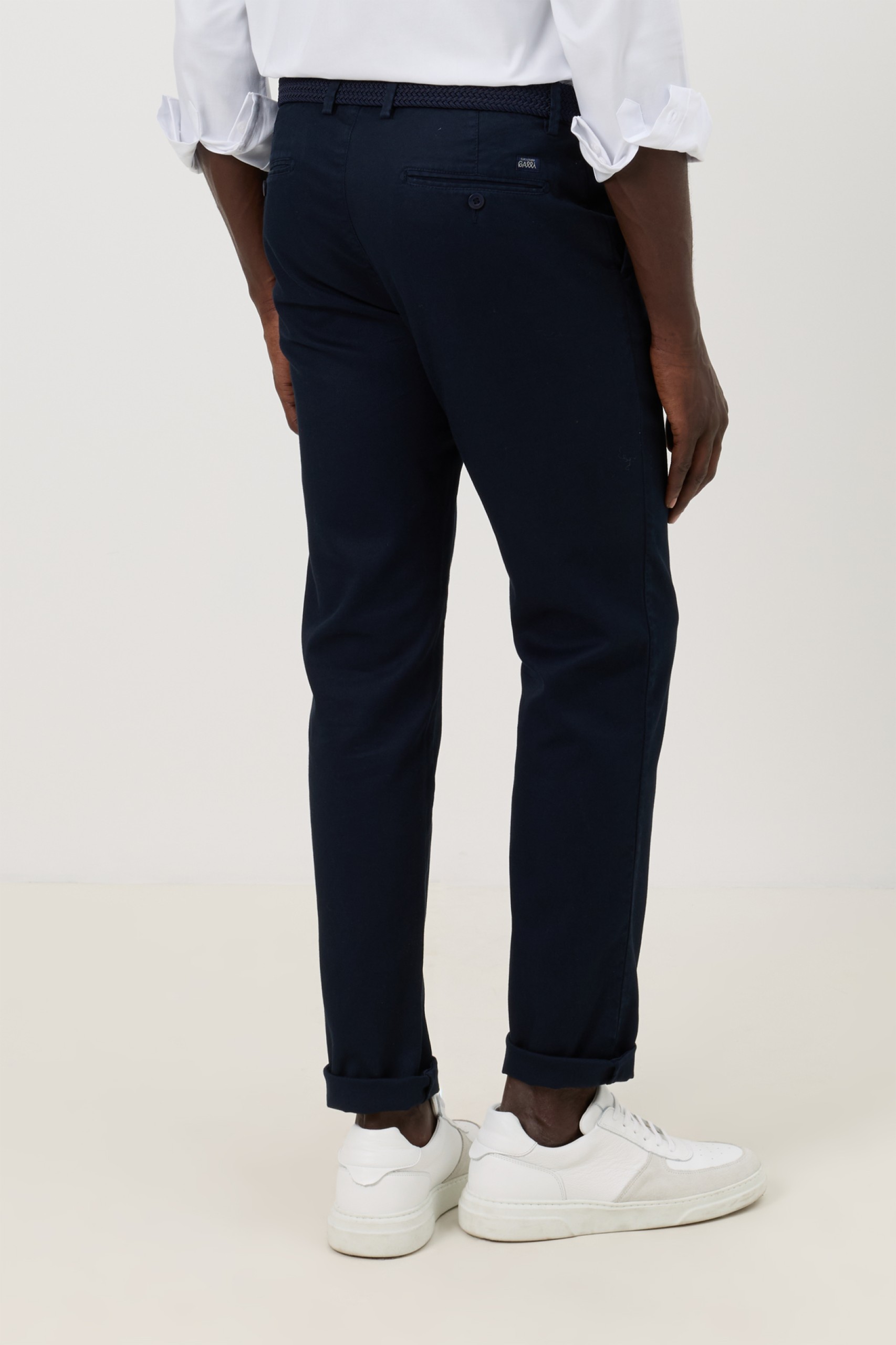 Calças chino com textura slim fit