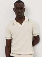 Polo de malha tricotada em algod�o