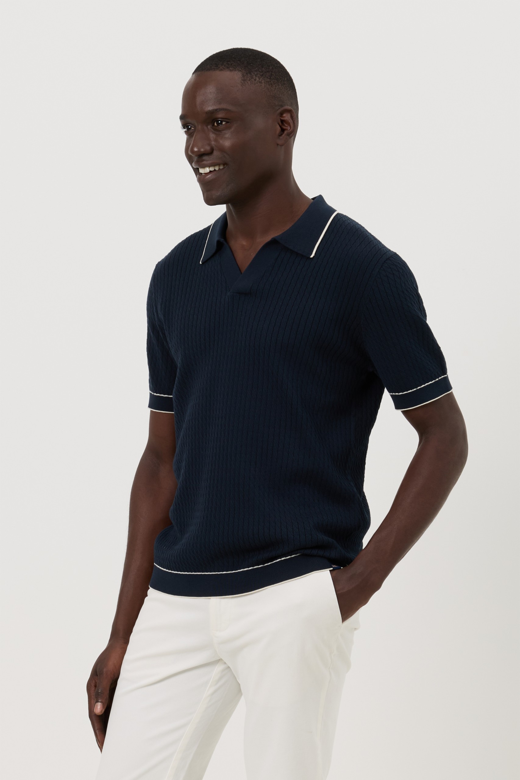 Polo de punto tricotado en algodón
