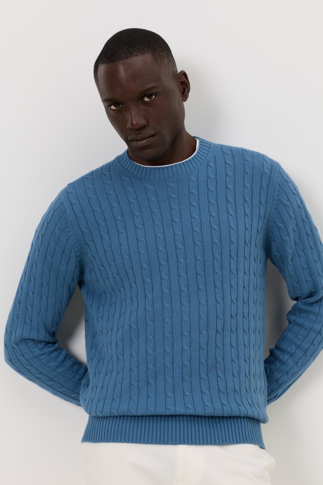 Jersey de punto azul grisáceo Jersey de punto azul grisáceo