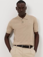 Polo tricotado em linho e algod�o