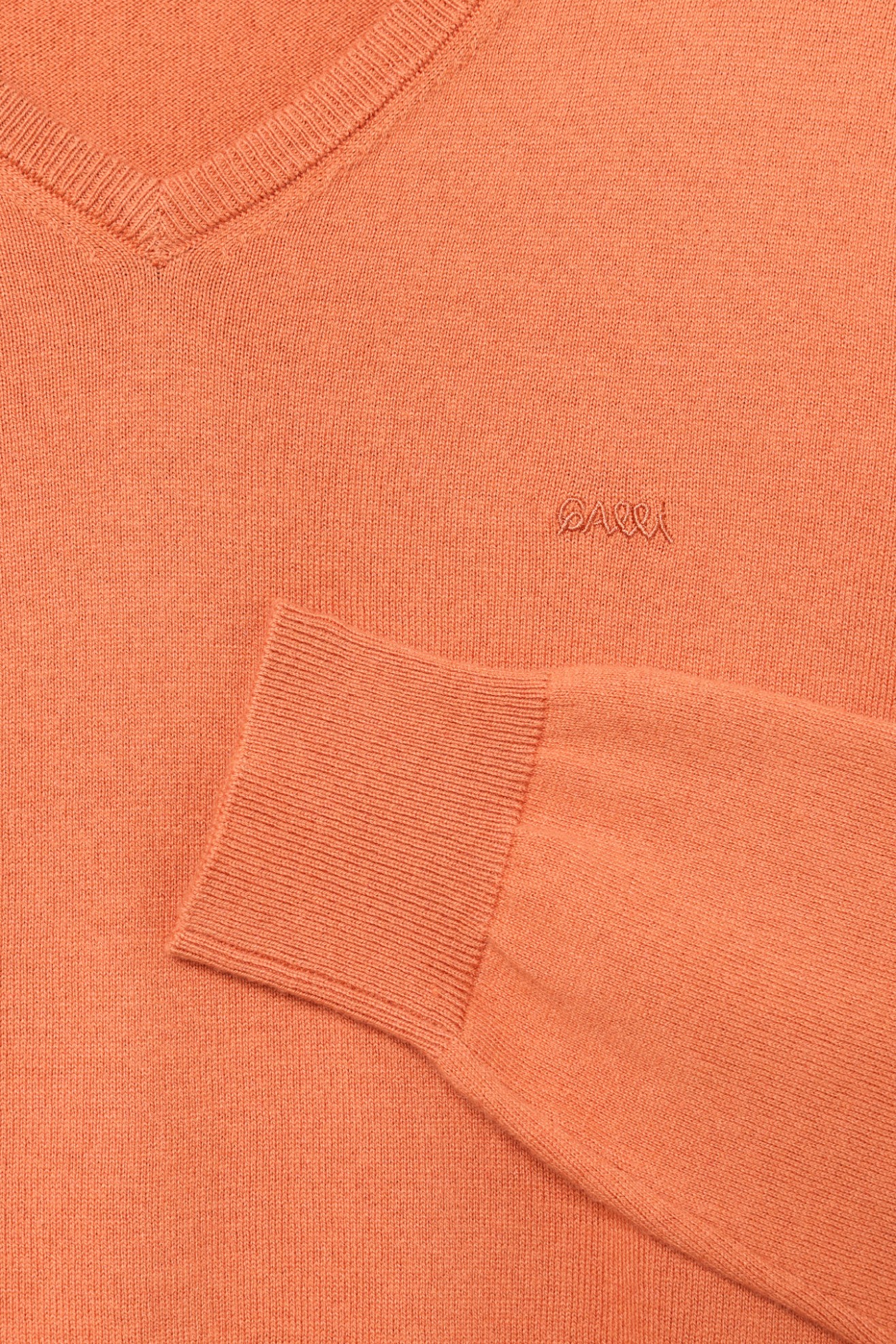 Camisola com decote em V laranja