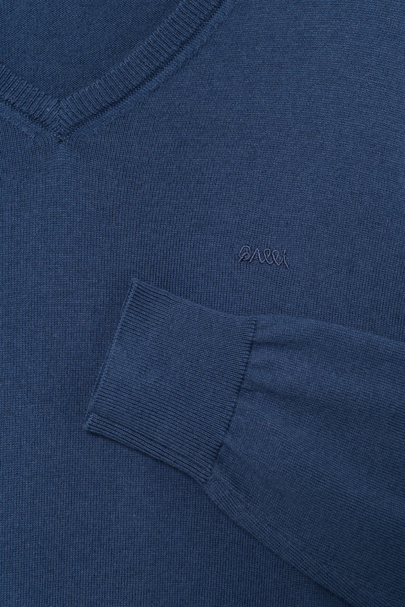 Camisola com decote em V azul-marinho