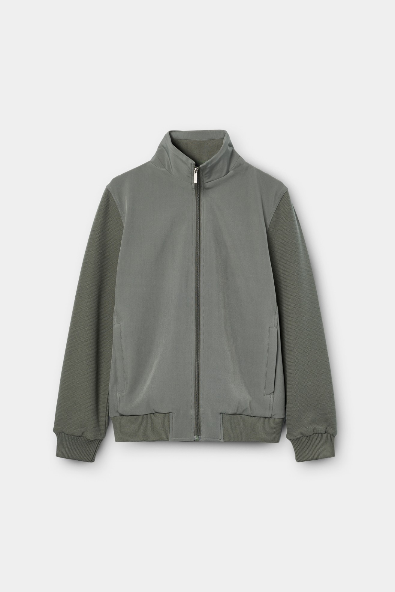 Blus�o de malha e tecido