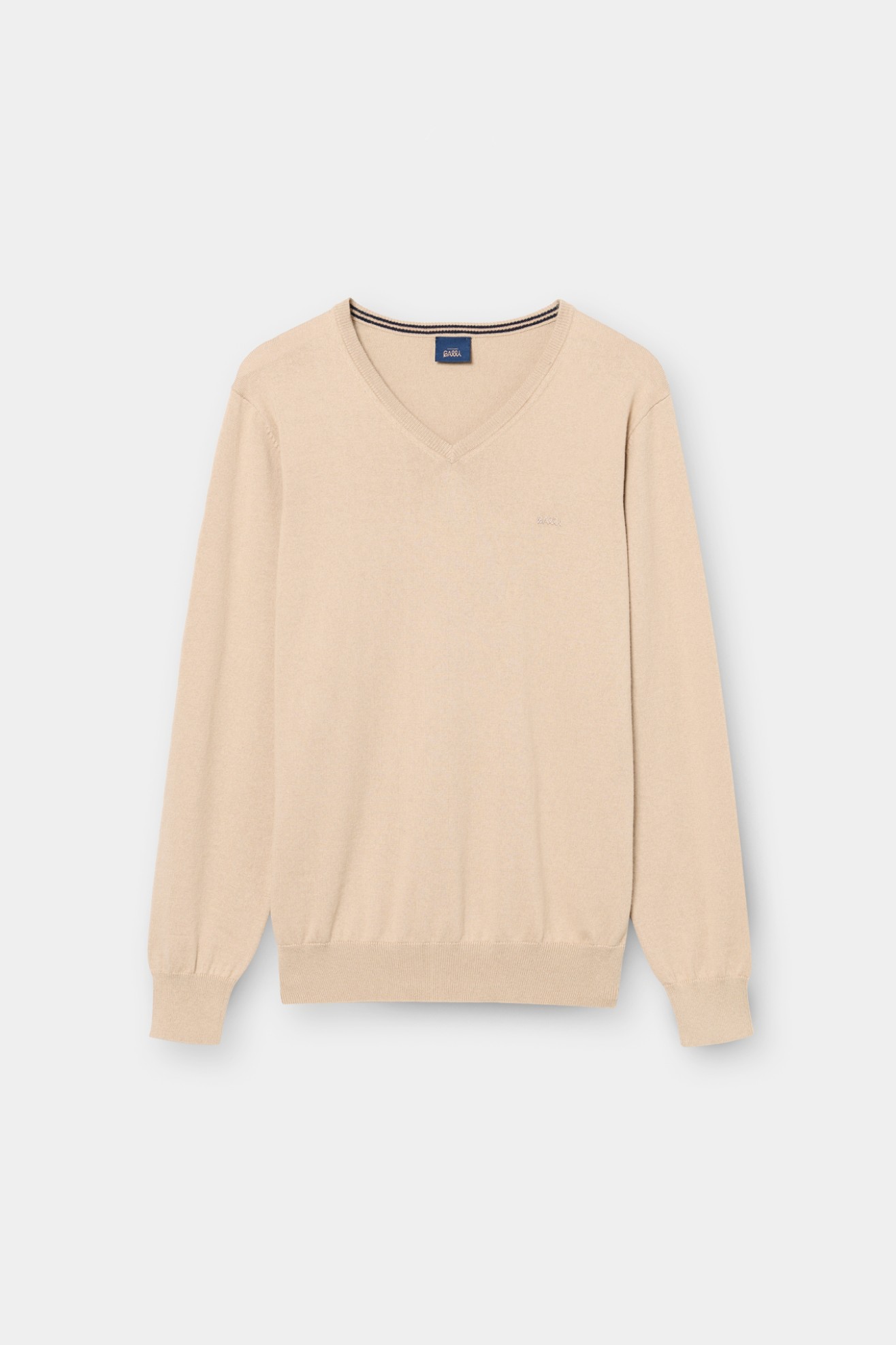 Camisola com decote em V bege