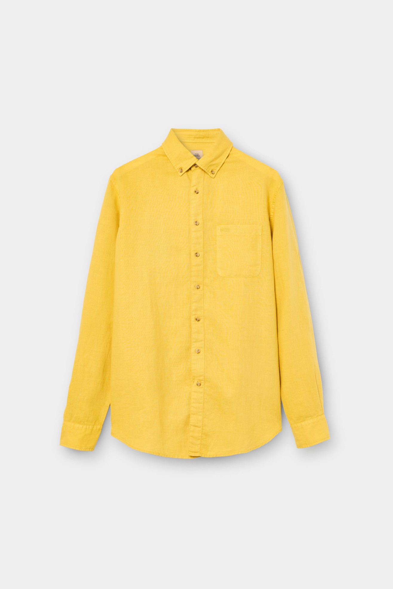 Camisa em linho e algod�o regular fit