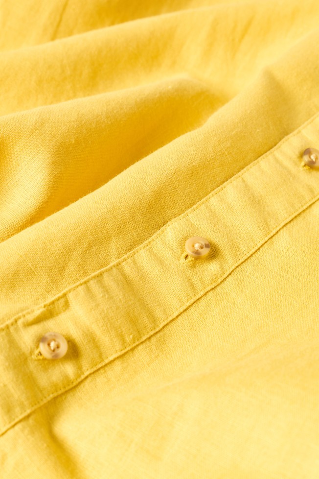 Camisa em linho e algod�o regular fit