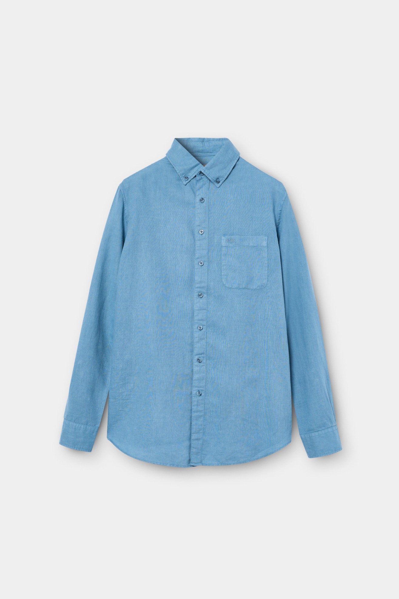 Camisa em linho e algod�o regular fit