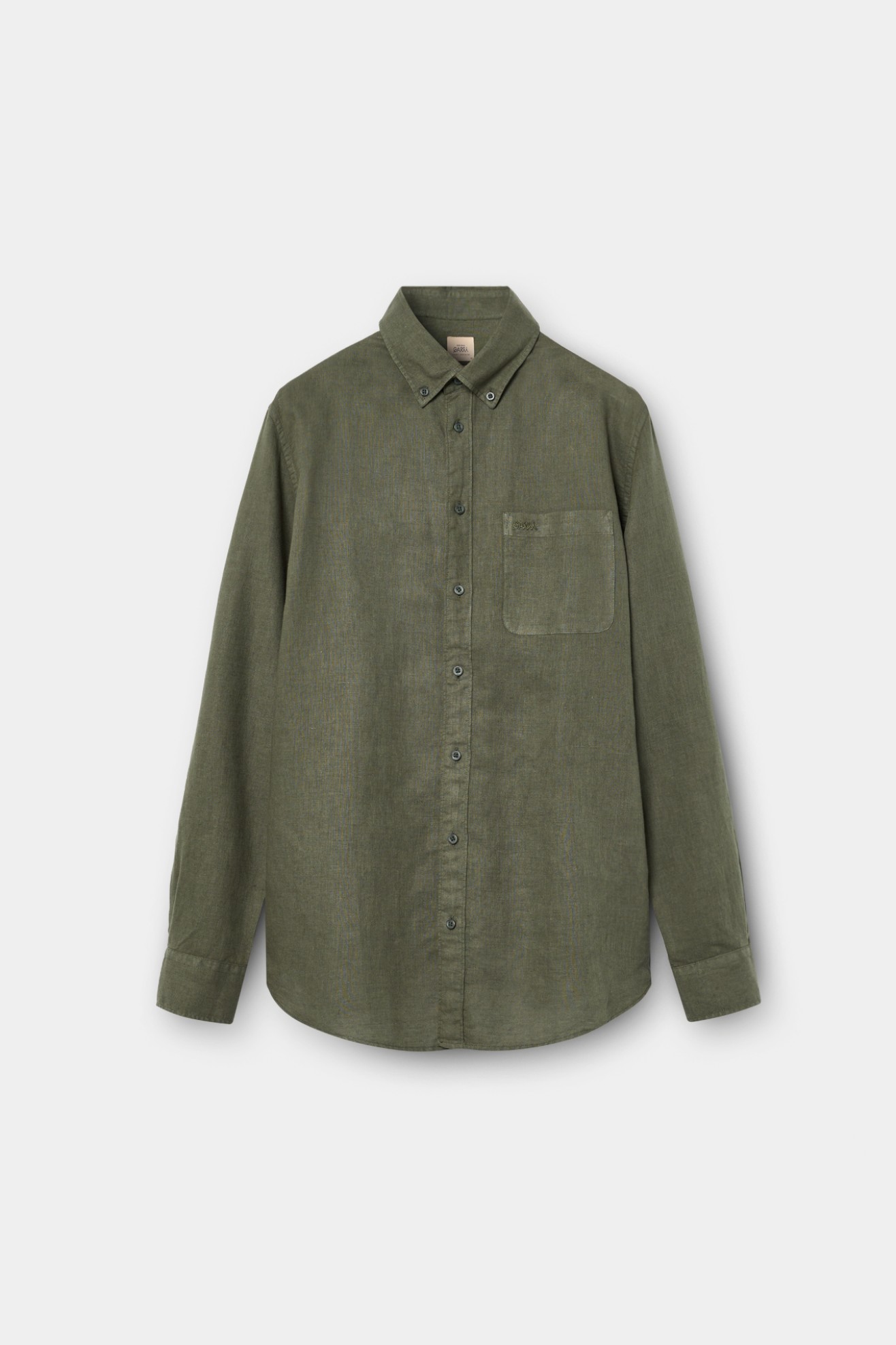 Camisa em linho e algod�o regular fit
