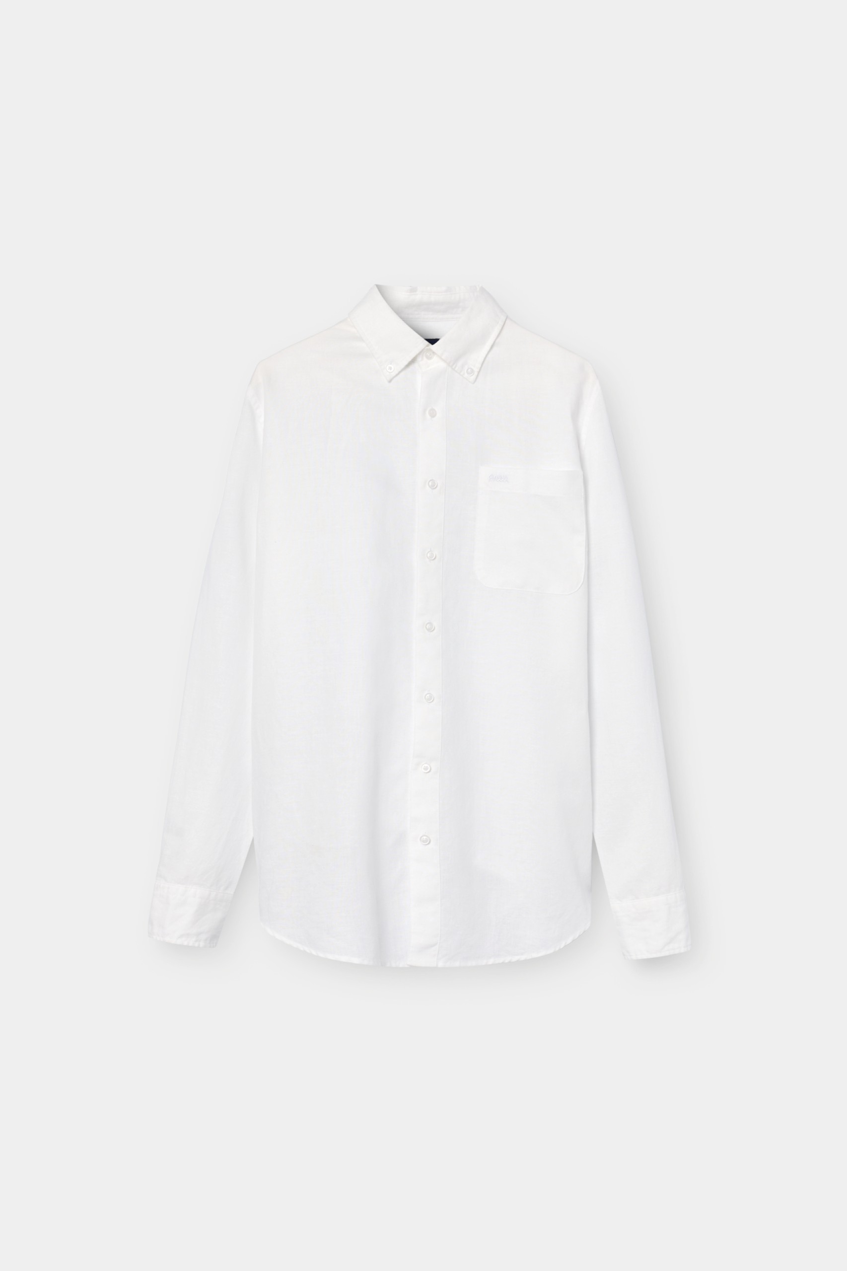 Camisa de corte regular en lino y algodón