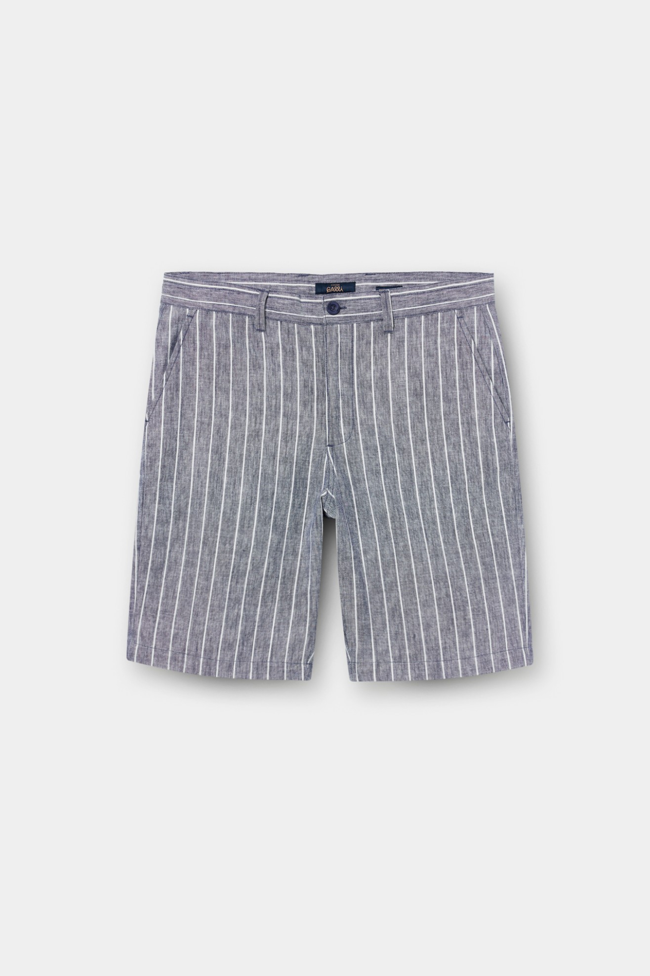 Cal��es bermuda �s riscas regular fit