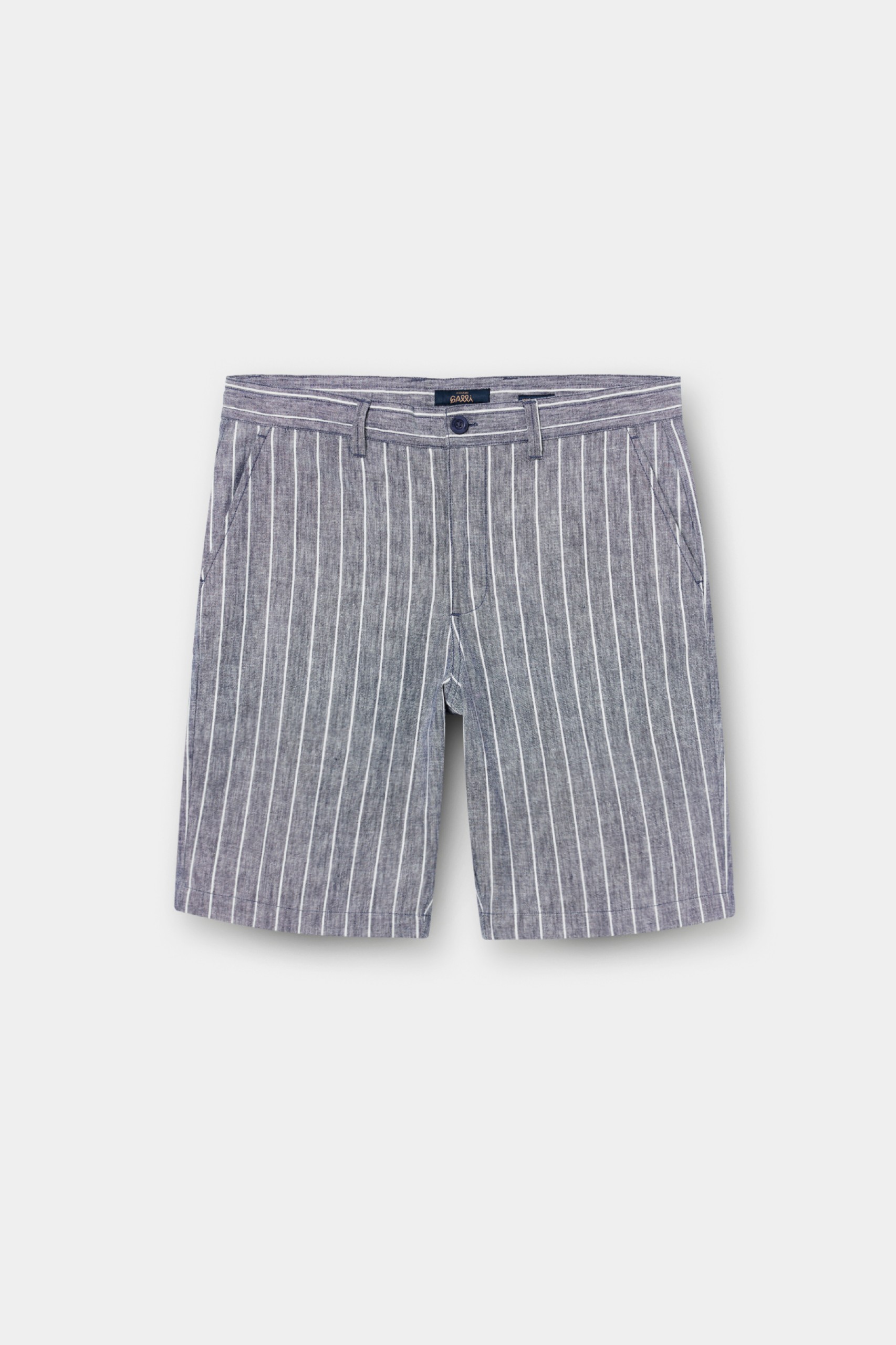 Calções bermuda às riscas regular fit