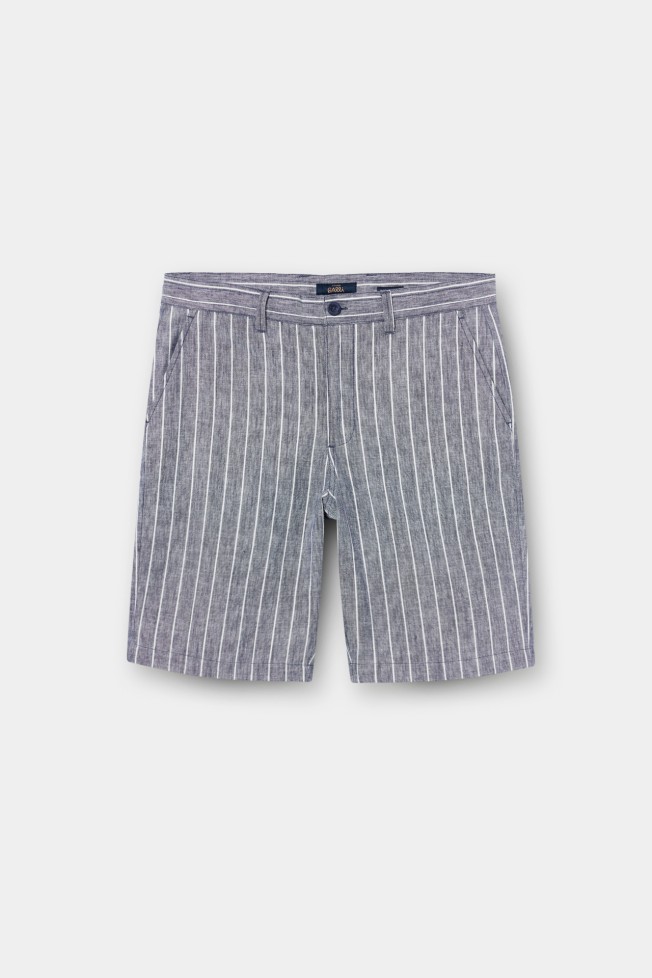 Calções bermuda às riscas regular fit Calções bermuda às riscas regular fit