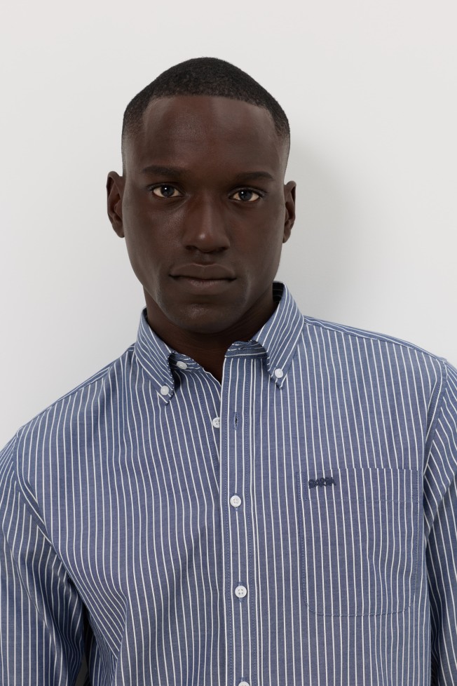 Camisa às riscas regular fit Camisa às riscas regular fit