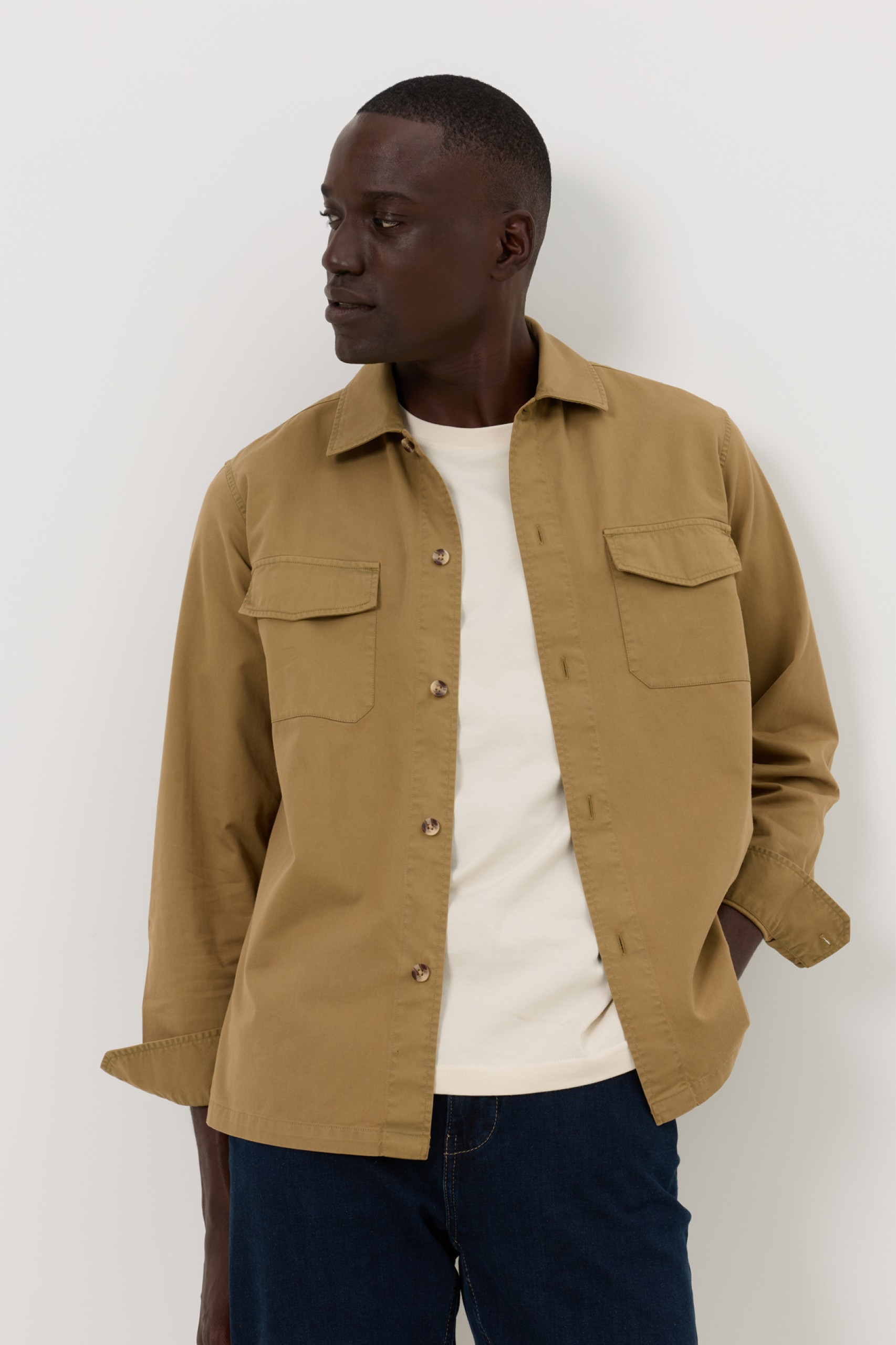 Overshirt em algodão