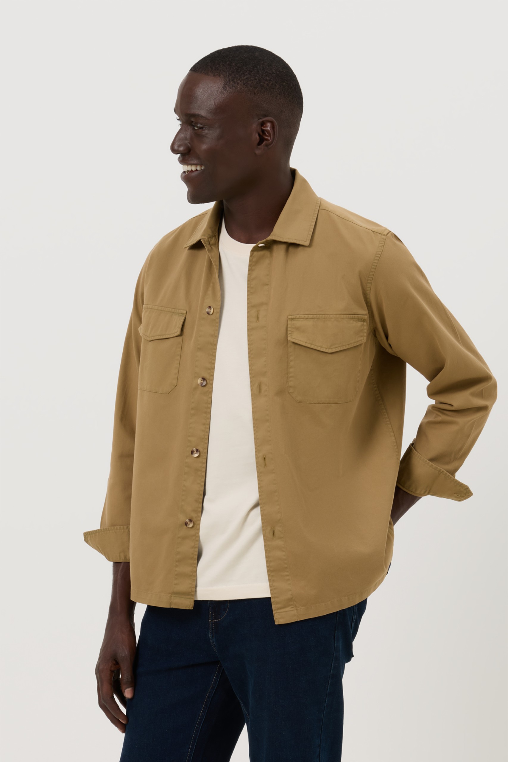 Overshirt em algodão