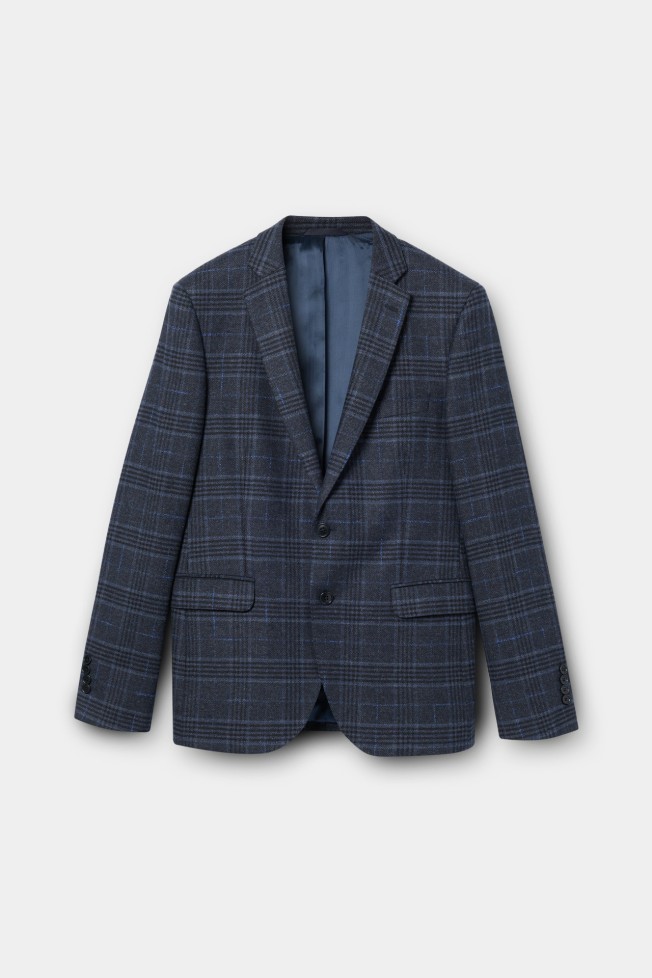 Blazer slim fit a cuadros grandes