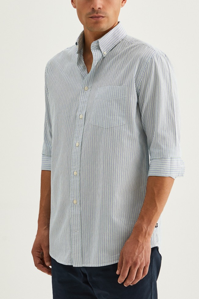 Camisa �s riscas regular fit
