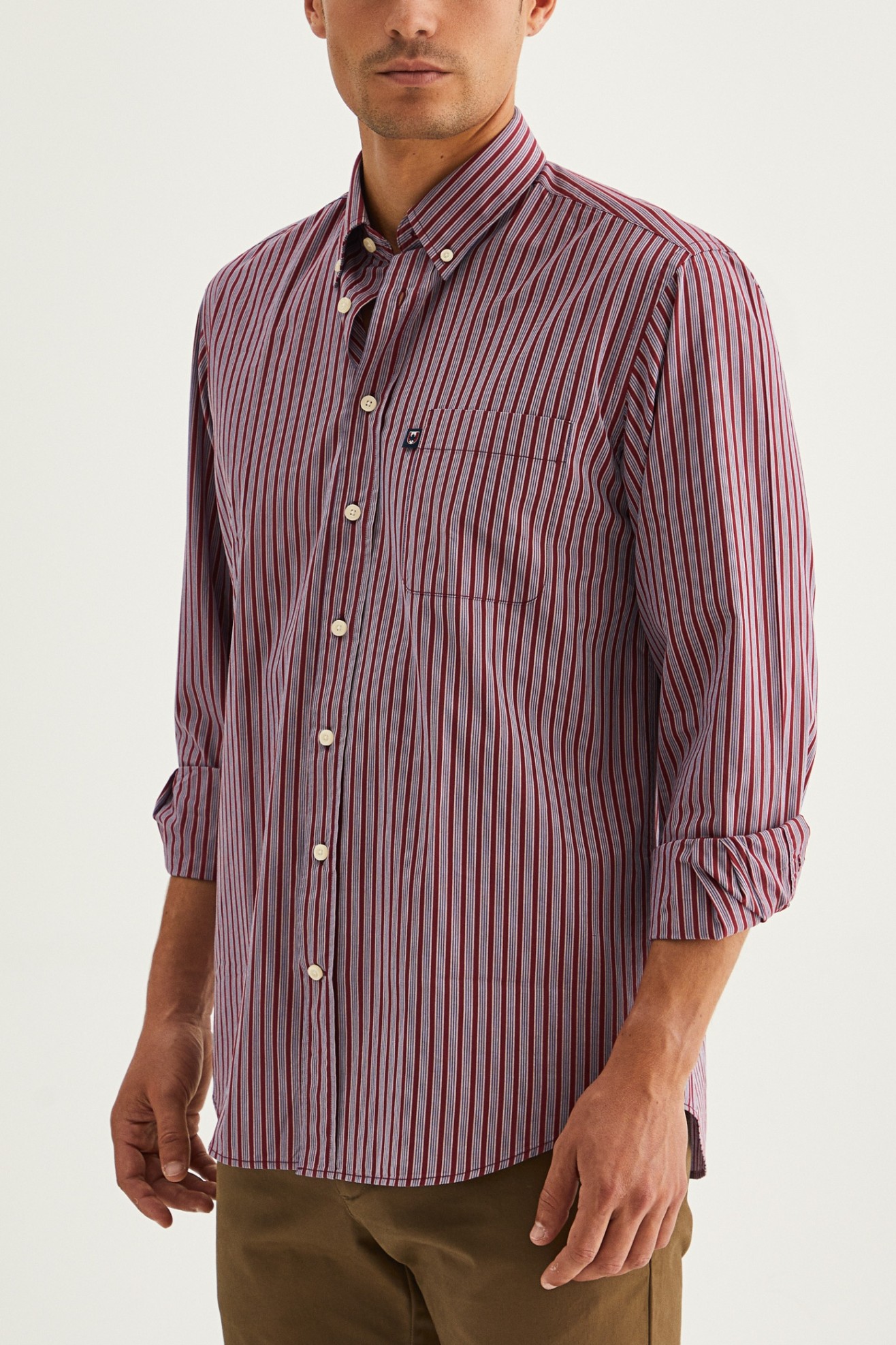 Camisa �s riscas regular fit