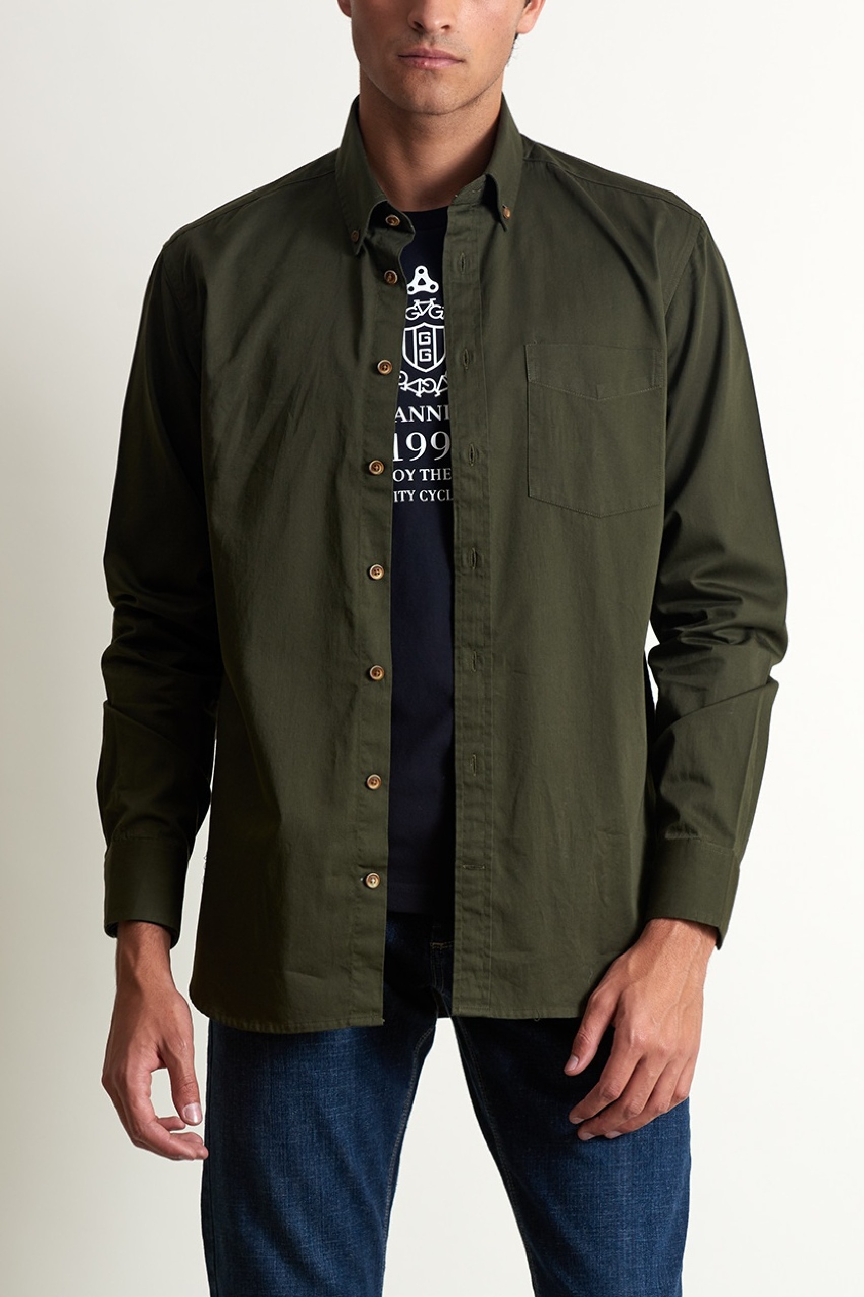 Camisa slim fit de algodón